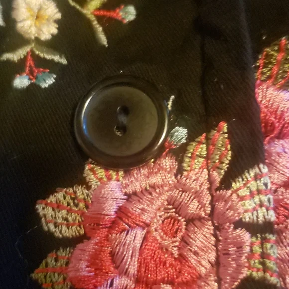 Johnny Was  Multi-Floral Embroidered Black Blazer NWT - Picture 6 of 10